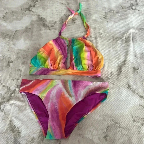 Bleu Rod Beattie Splash Out High Neck Key Hole Bikini Top and Bikini Bottom Sz 8 - Picture 5 of 8